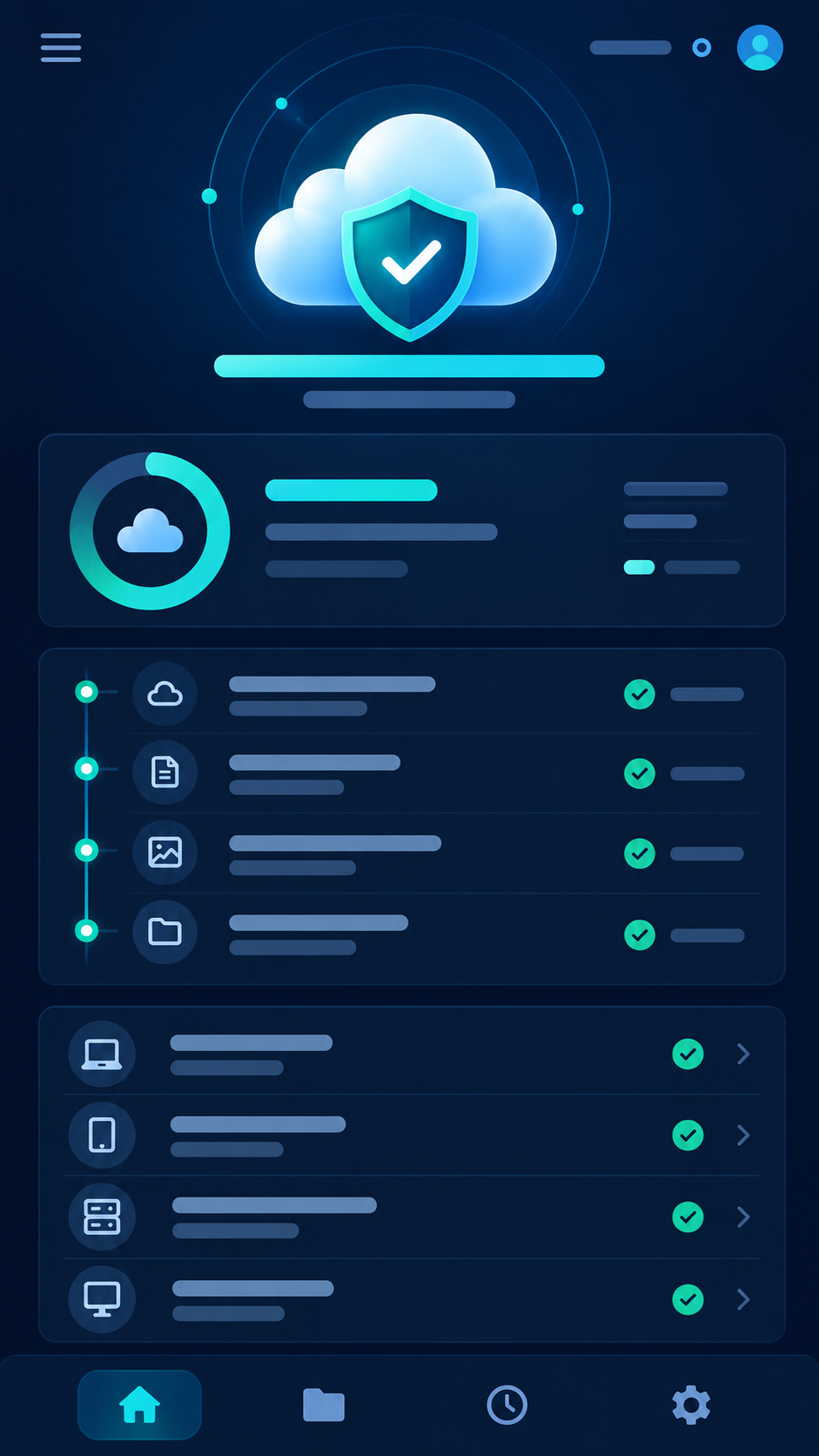 نمای موبایل پنل بکاپ ابری WE1